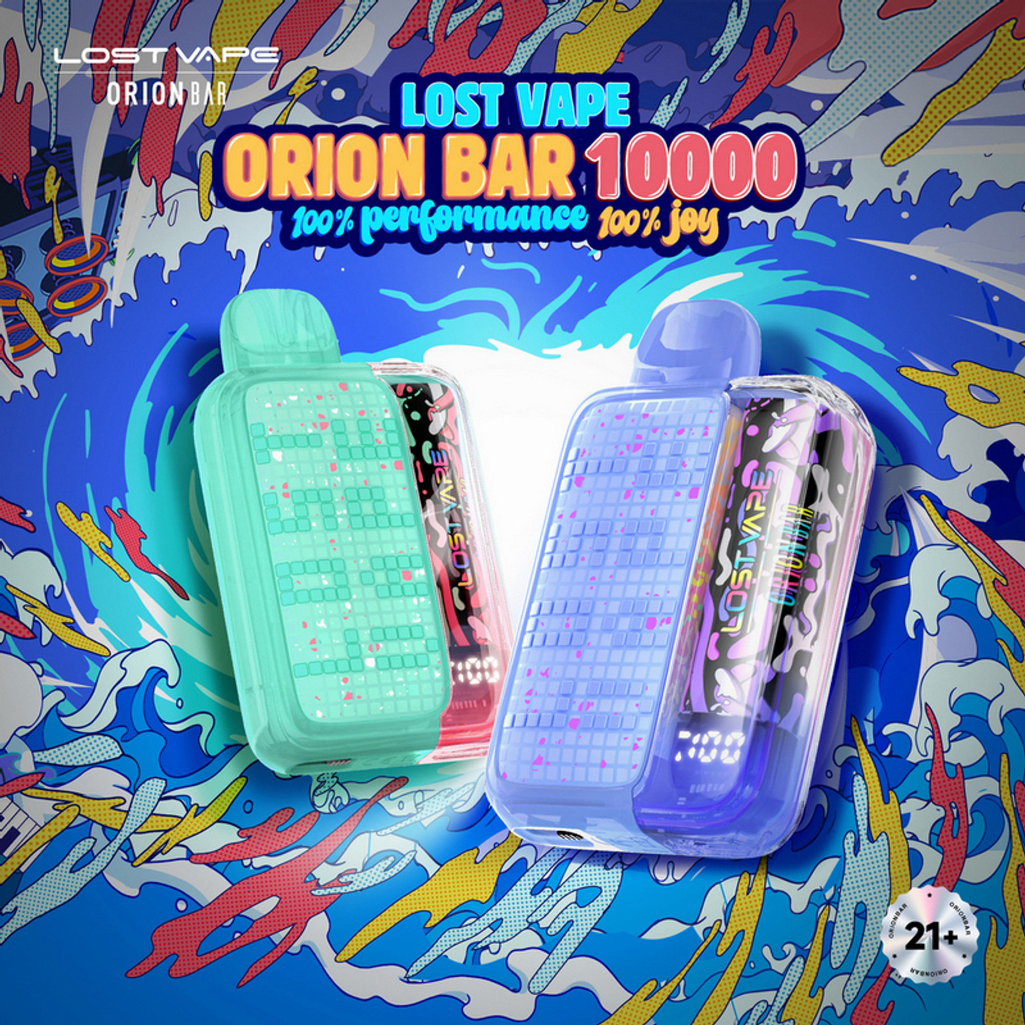 LOST VAPE ORION BAR 20ML 10000 PUFFS RECHARGEABLE DISPOSABLE VAPE WITH  SMART LED DISPLAY - 5CT DISPLAY - World Vape USA