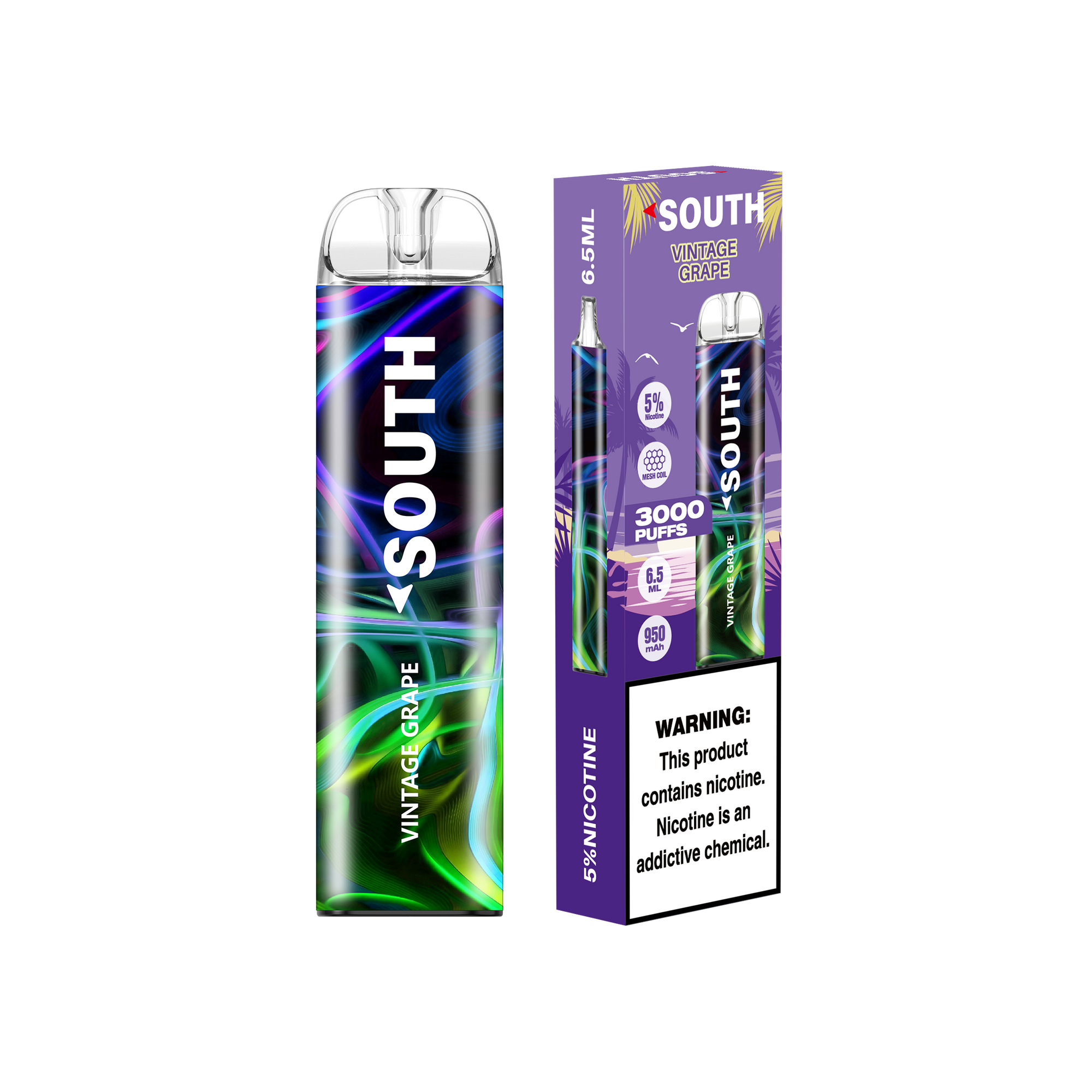 SOUTH PWD BY NORTH 6.5ML 3000 PUFFS DISPOSABLE VAPE - DISPLAY OF 10