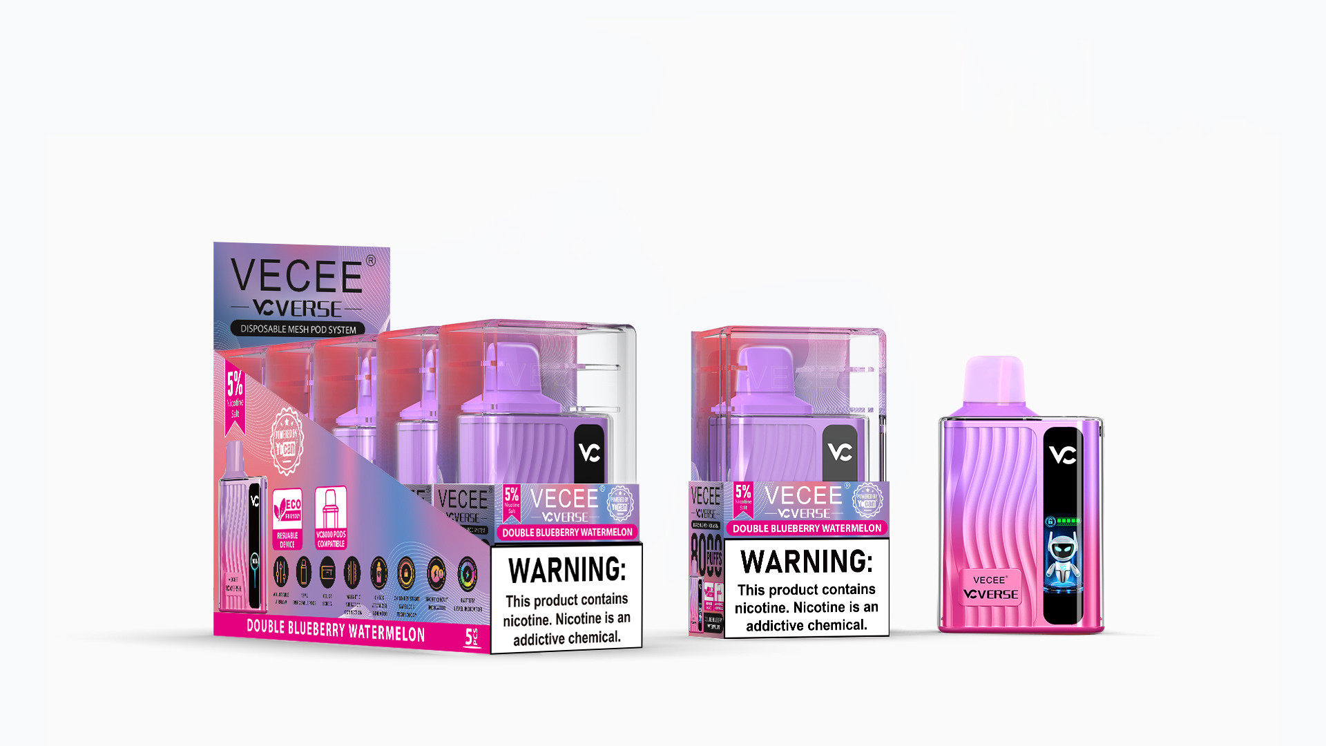 vecee by yocan 8000 puffs disposable vape VECEE VERCE 8000 PUFFS DISPOSABLE VAPE 5% NICOTINE 12ML