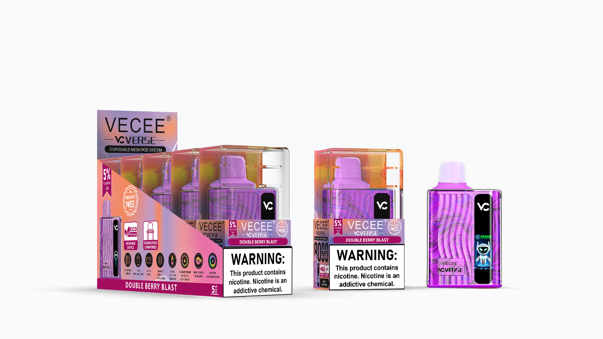 VECEE VERCE 8000 PUFFS DISPOSABLE VAPE 5% NICOTINE 12ML
