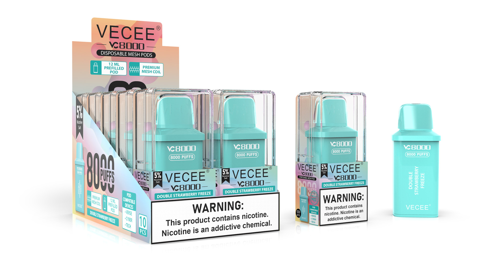 VECEE 8000 PUFFS REPLACEMENT PODS 12ML
