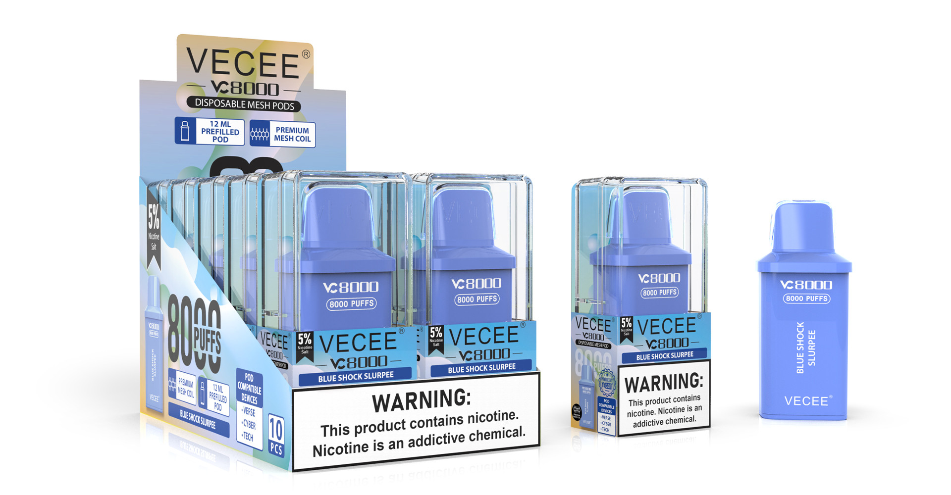 vecee vape pods VECEE 8000 PUFFS REPLACEMENT PODS 12ML
