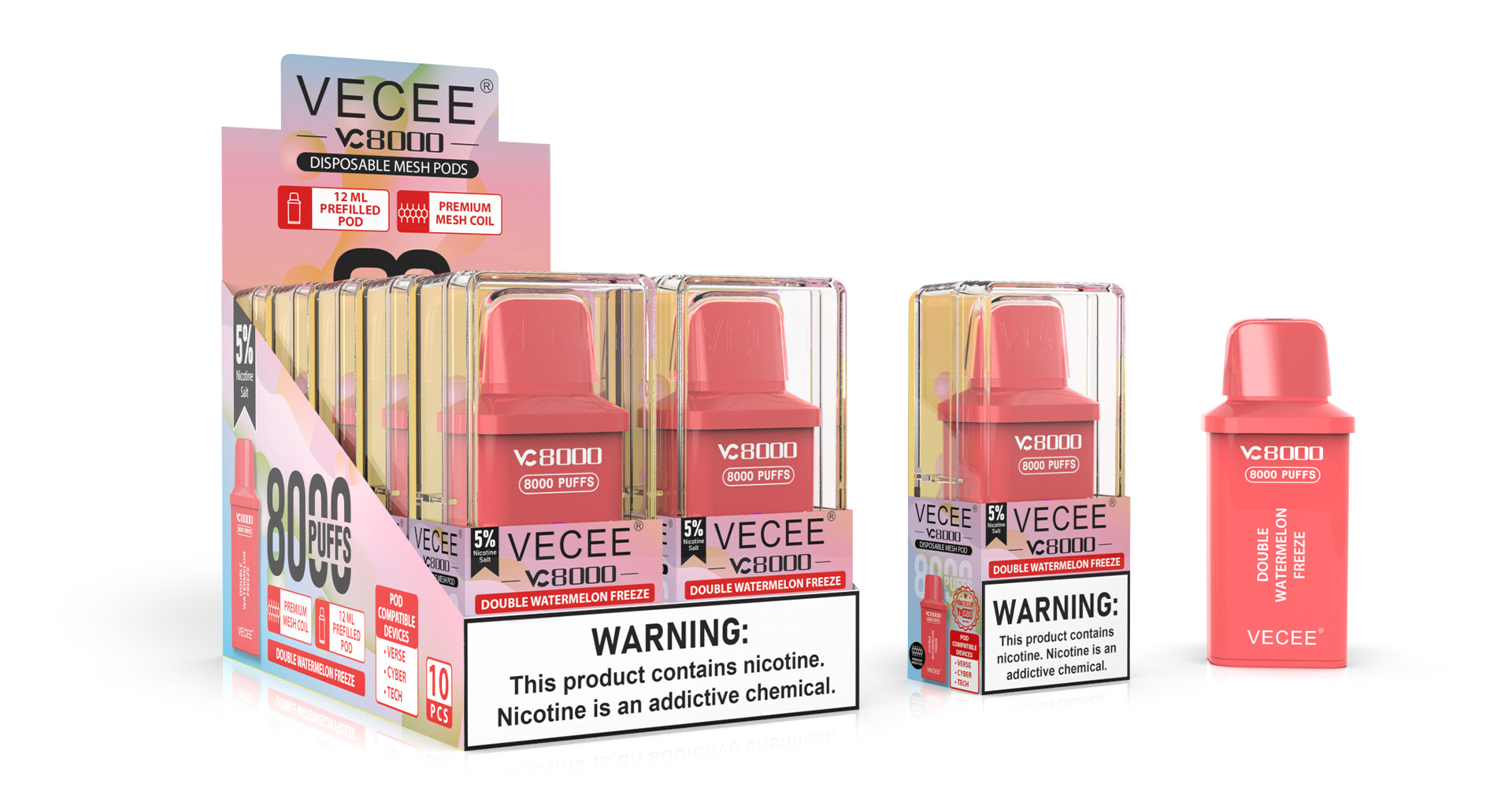 VECEE 8000 PUFFS REPLACEMENT PODS 12ML