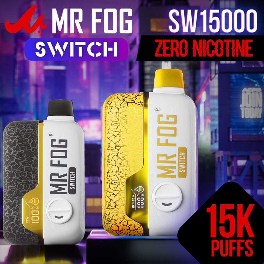 MR FOG SWITCH SW15000 (ZERO NICOTINE) 15,000 PUFFS DISPOSABLE VAPE *NEW  PACKAGING*