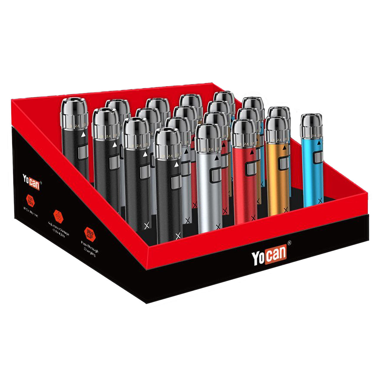 YOCAN LUX TWIST BATTERY FOR ANY 510 THREAD CARTRIDGE - 20CT DISPLAY