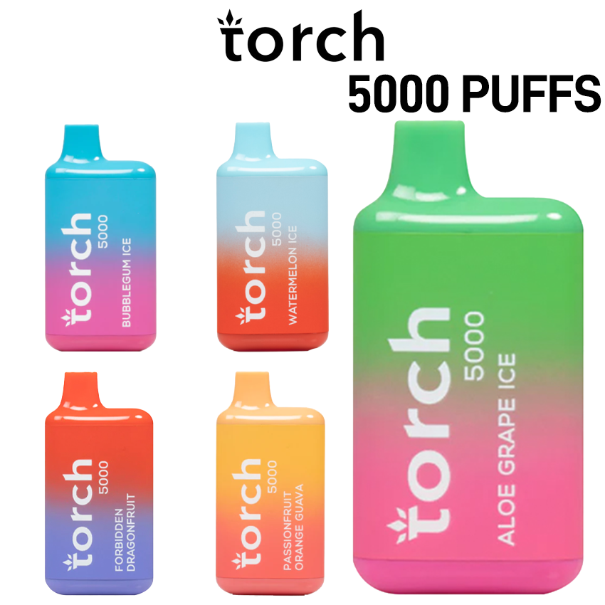  TORCH 5% SALT NIC RECHARGEABLE DISPOSABLE 5000 PUFFS 13ML - 10CT DISPLAY 