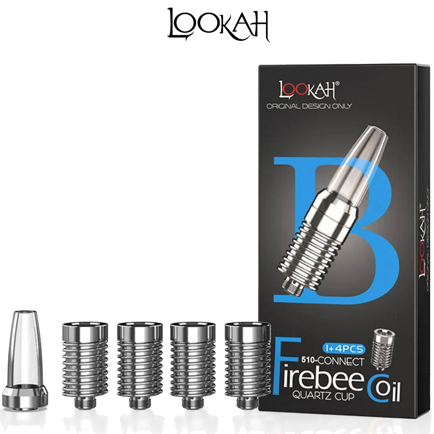 LOOKAH FIREBEE 510 CONNECT QUARTZ REPLACEMENT COILS - 4CT + 1 GLASS MOUTHPIECE