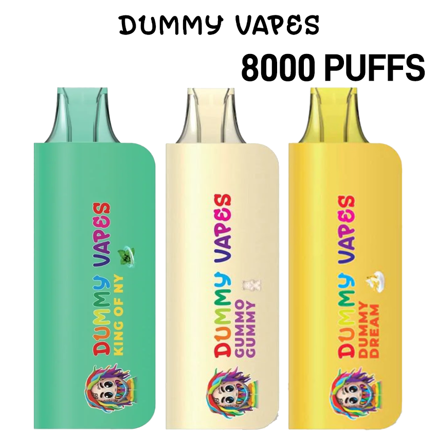 DUMMY VAPES 5% NIC RECHARGEABLE DISPOSABLE 18ML 8000 PUFFS - 5CT DISPLAY