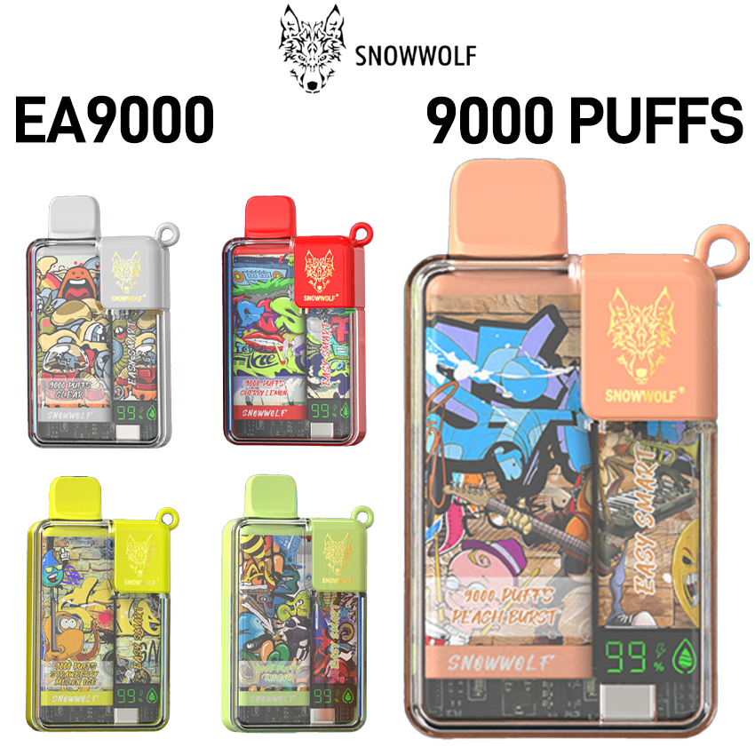 SNOWWOLF EASY SMART EA9000 5% DISPOSABLE (62.50ML) 9K PUFFS - DISPLAY OF 5