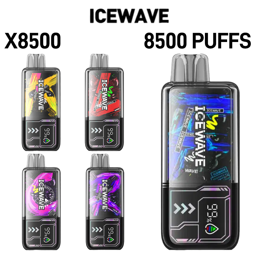 ICEWAVE X8500 18ML 8500 PUFFS VAPE DISPOSABLE - DISPLAY OF 5