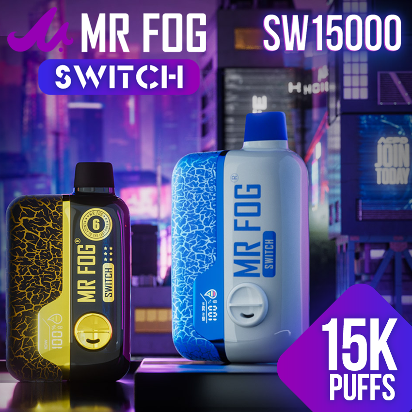 MR FOG SWITCH SW15000 12ML 15,000 PUFFS DISPOSABLE VAPE - DISPLAY OF 10 MR FOG SWITCH SW15000 12ML 15,000 PUFFS DISPOSABLE VAPE - DISPLAY OF 10