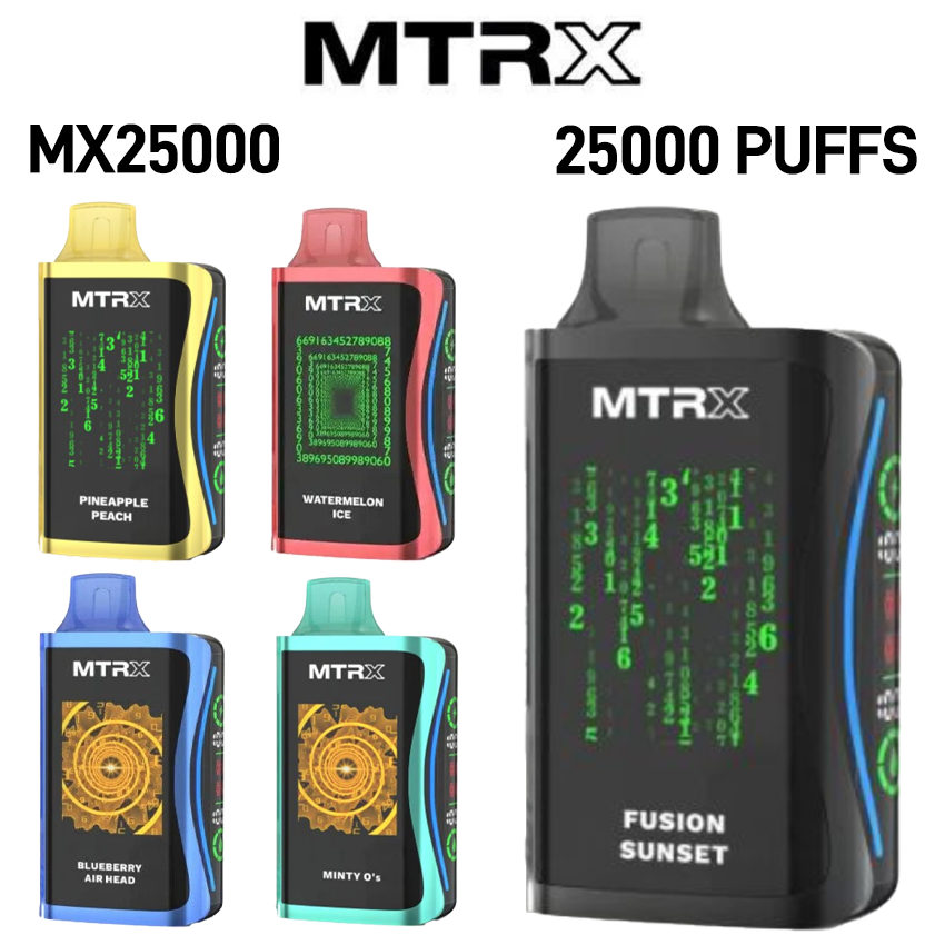 MTRX MX25000 5% NIC 25,000 PUFFS DISPOSABLE VAPE - DISPLAY OF 5