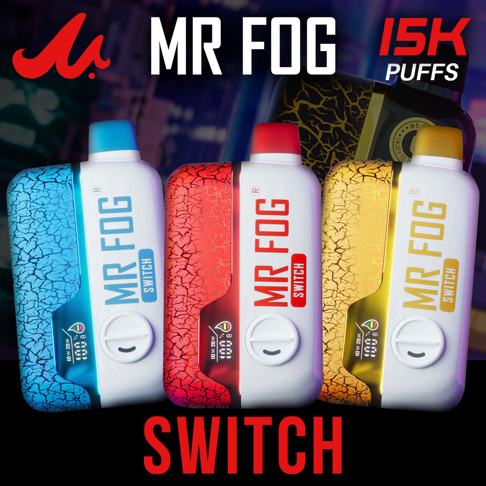 MR FOG SWITCH SW15000 5% NIC 15,000 PUFFS DISPOSABLE VAPE *NEW FLAVORS* - DISPLAY OF 5