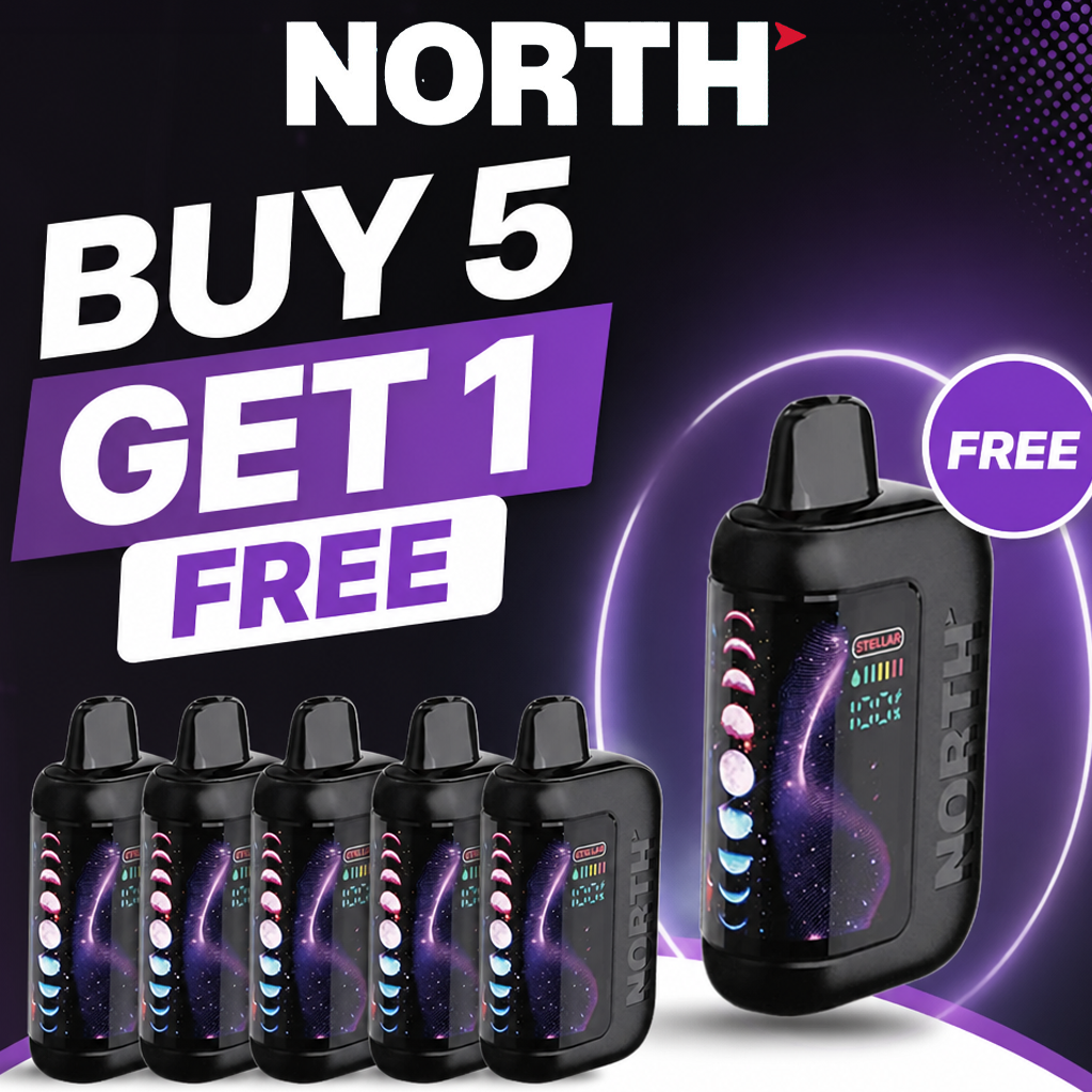 NORTH STELLAR DARK MOON EDITION 40,000 PUFFS DISPOSABLE VAPE - DISPLAY OF 5