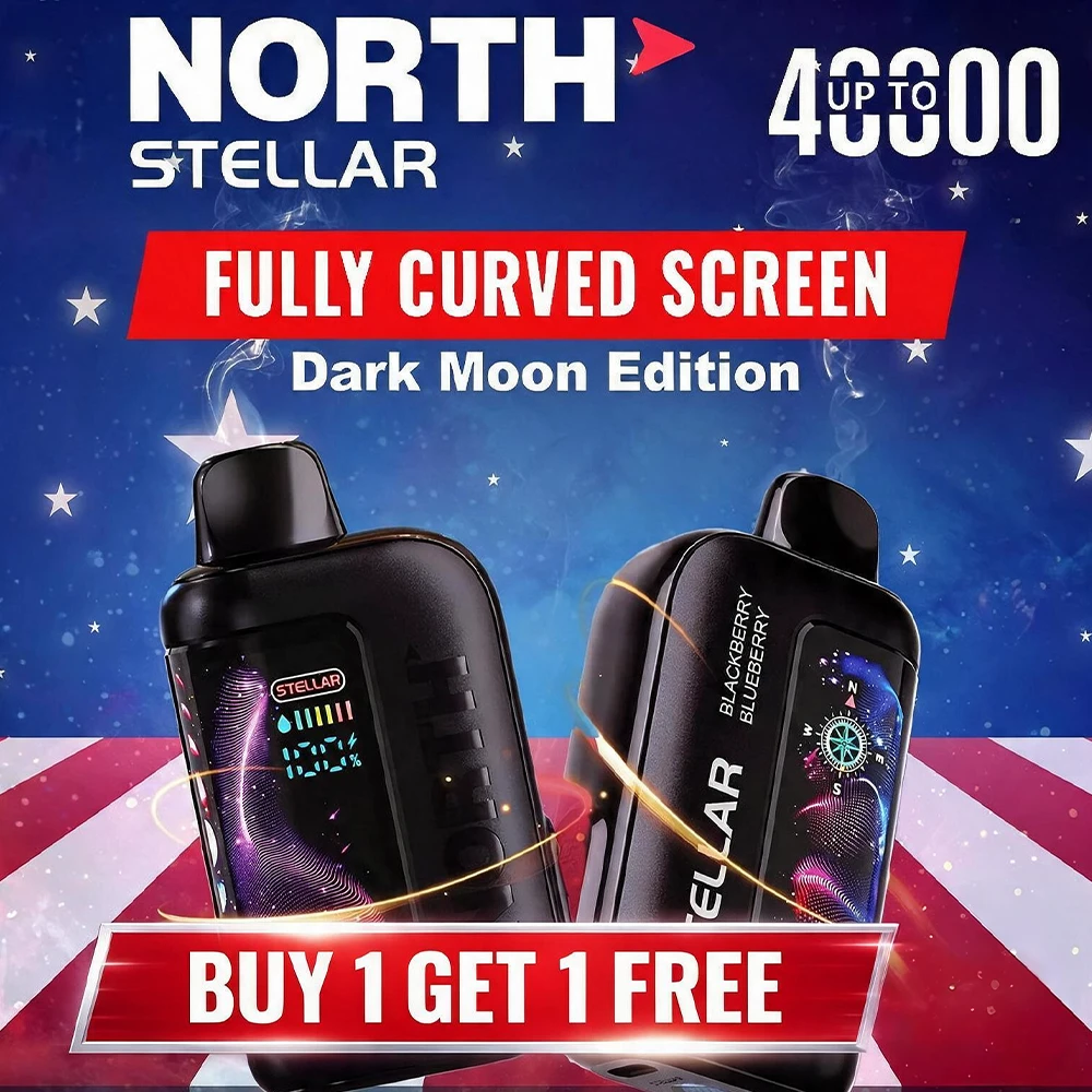 NORTH STELLAR DARK MOON EDITION 40,000 PUFFS DISPOSABLE VAPE - DISPLAY OF 5