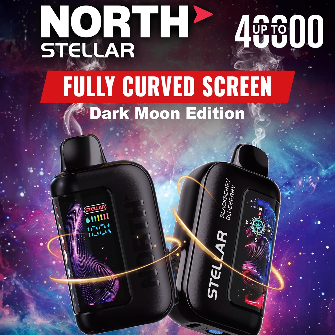 NORTH STELLAR DARK MOON EDITION 40,000 PUFFS DISPOSABLE VAPE - DISPLAY OF 5