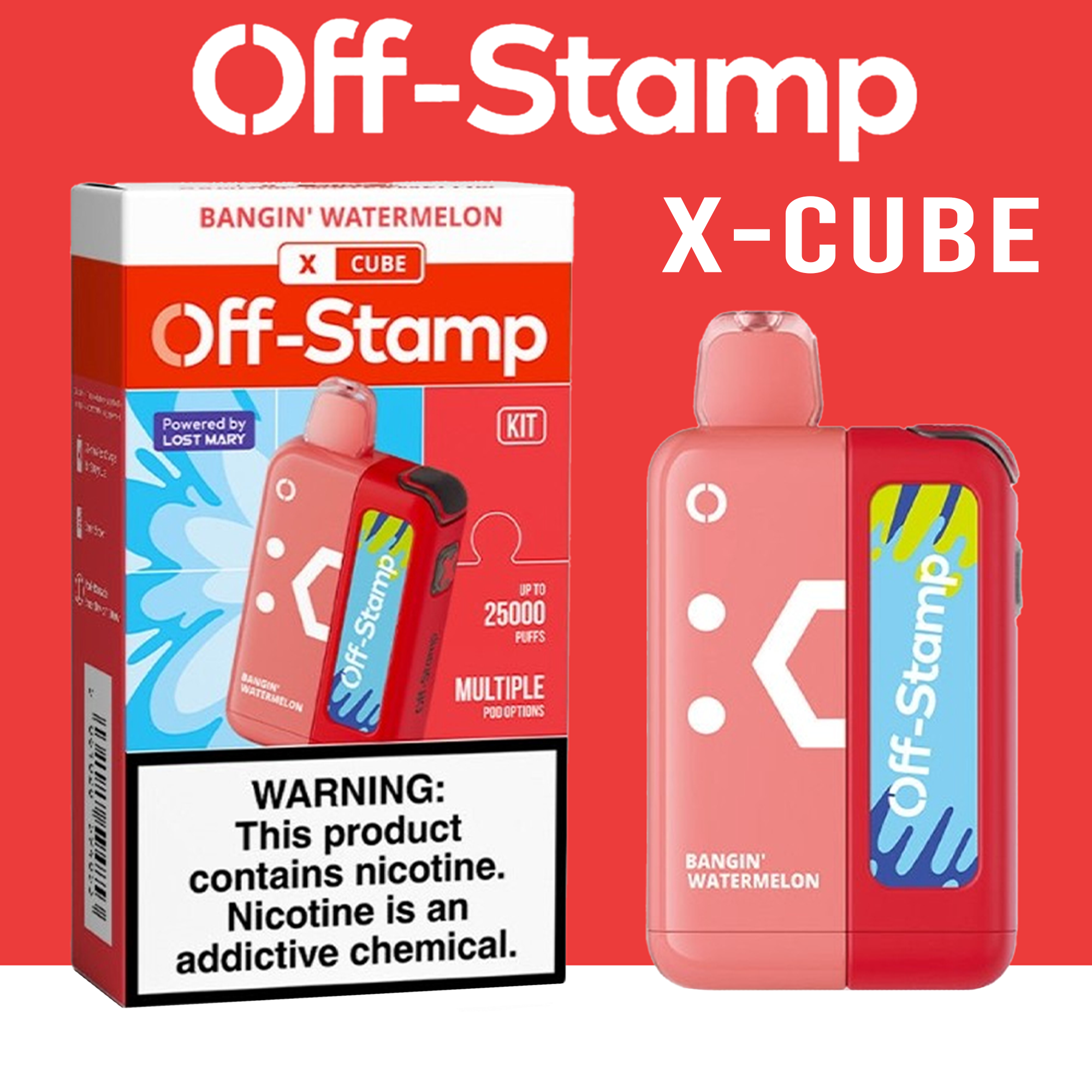 OFF STAMP X-CUBE 25,000 PUFFS 18ML DISPOSABLE VAPE - 5CT