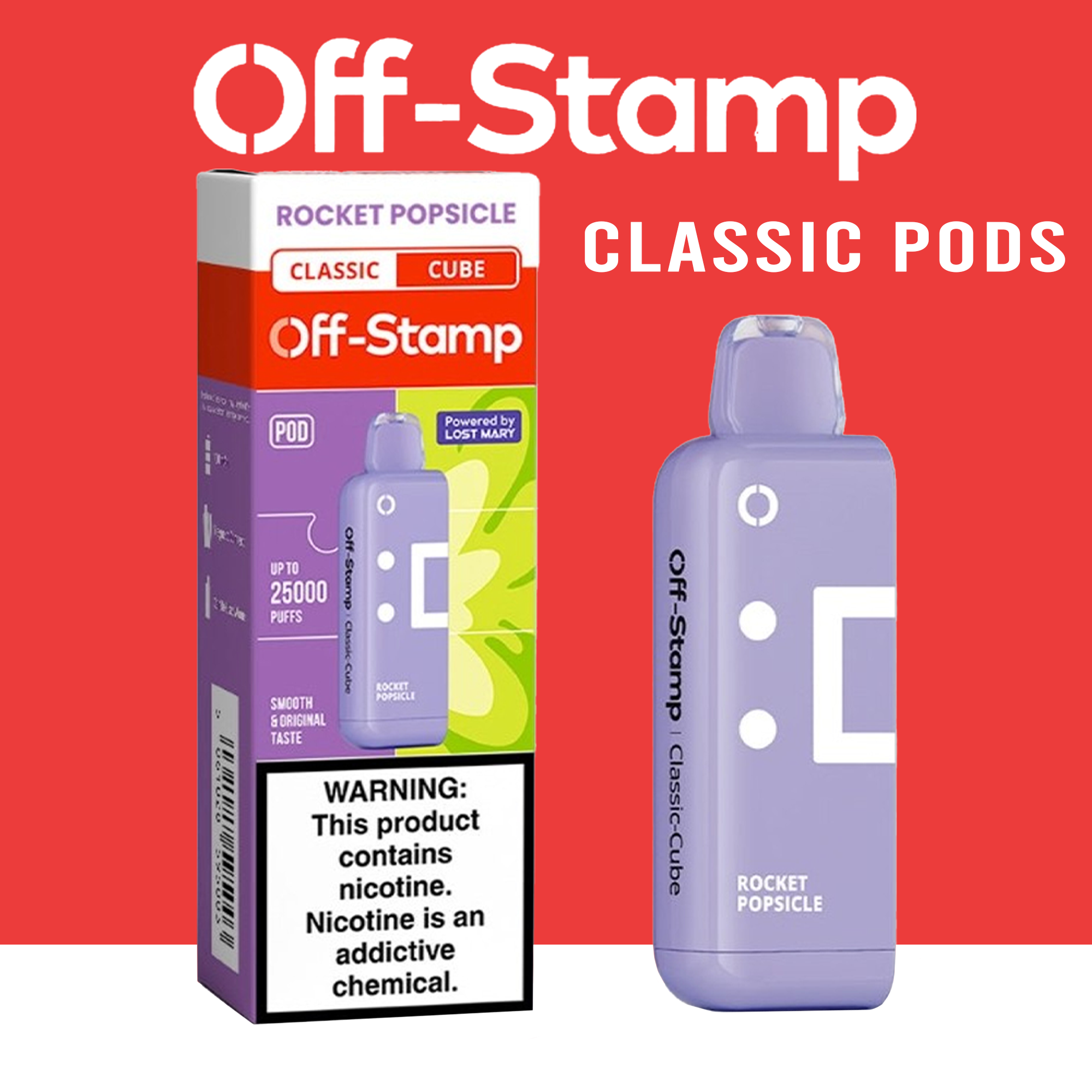 OFF STAMP CLASSIC CUBE 25,000 PUFFS 18ML DISPOSABLE VAPE - 5CT