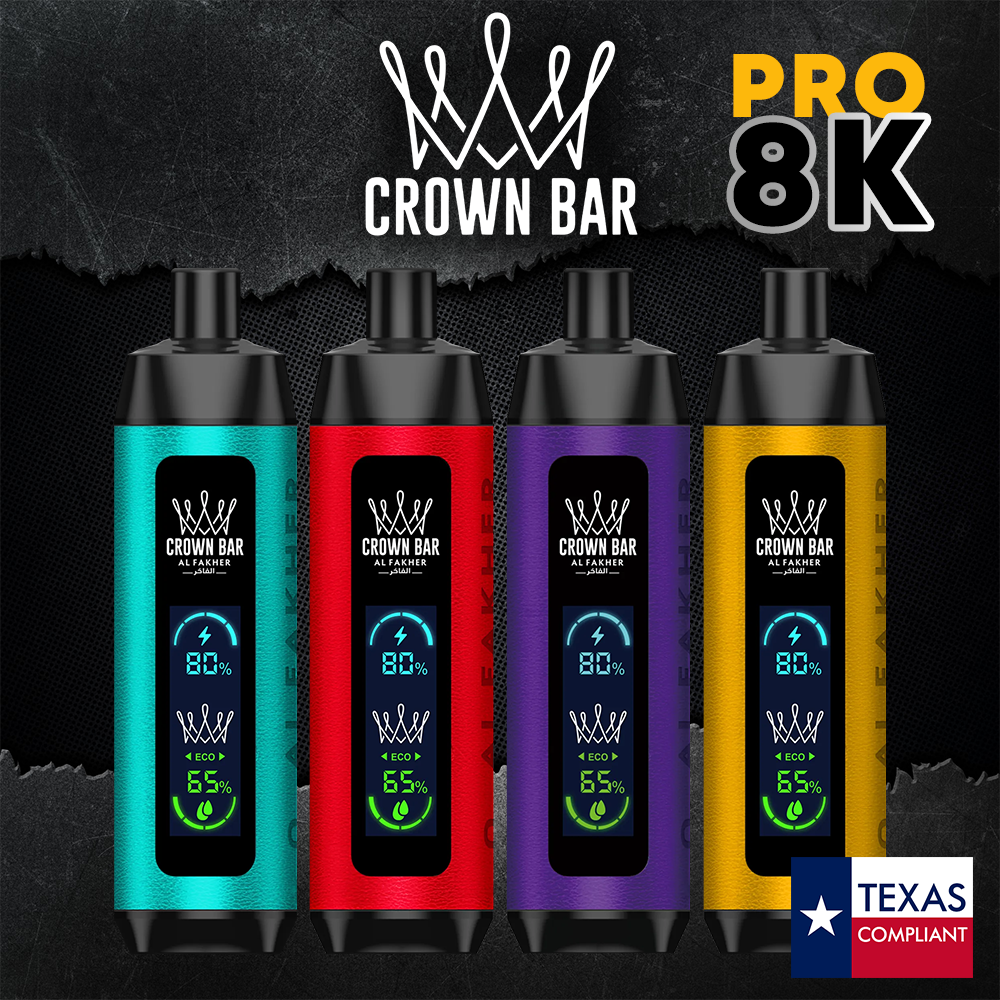 AL FAKHER CROWN BAR PRO 18ML BIG CLOUD 8,000 PUFFS DISPOSABLE VAPE - DISPLAY OF 5
