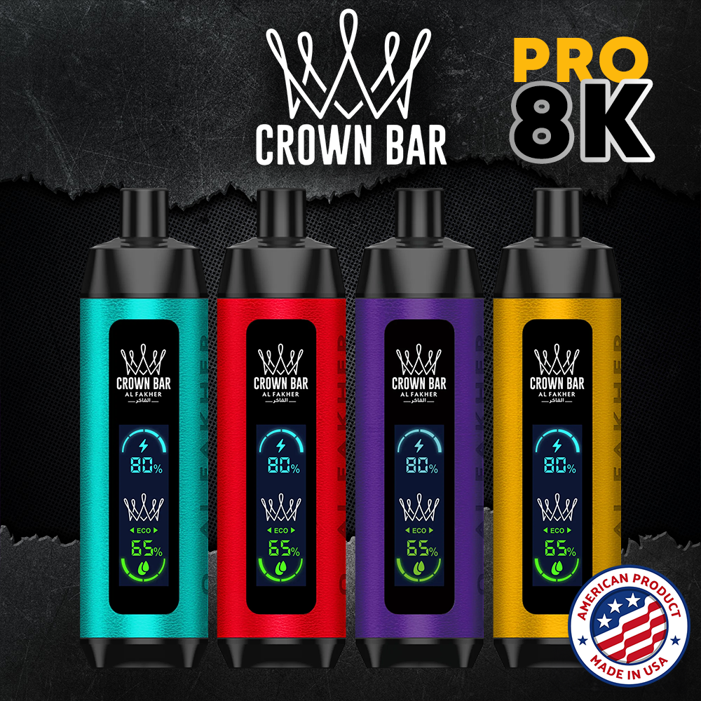 AL FAKHER CROWN BAR PRO 18ML BIG CLOUD 8,000 PUFFS DISPOSABLE VAPE - DISPLAY OF 5