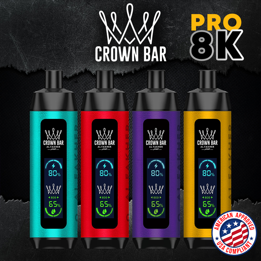 AL FAKHER CROWN BAR PRO 18ML BIG CLOUD 8,000 PUFFS DISPOSABLE VAPE - DISPLAY OF 5