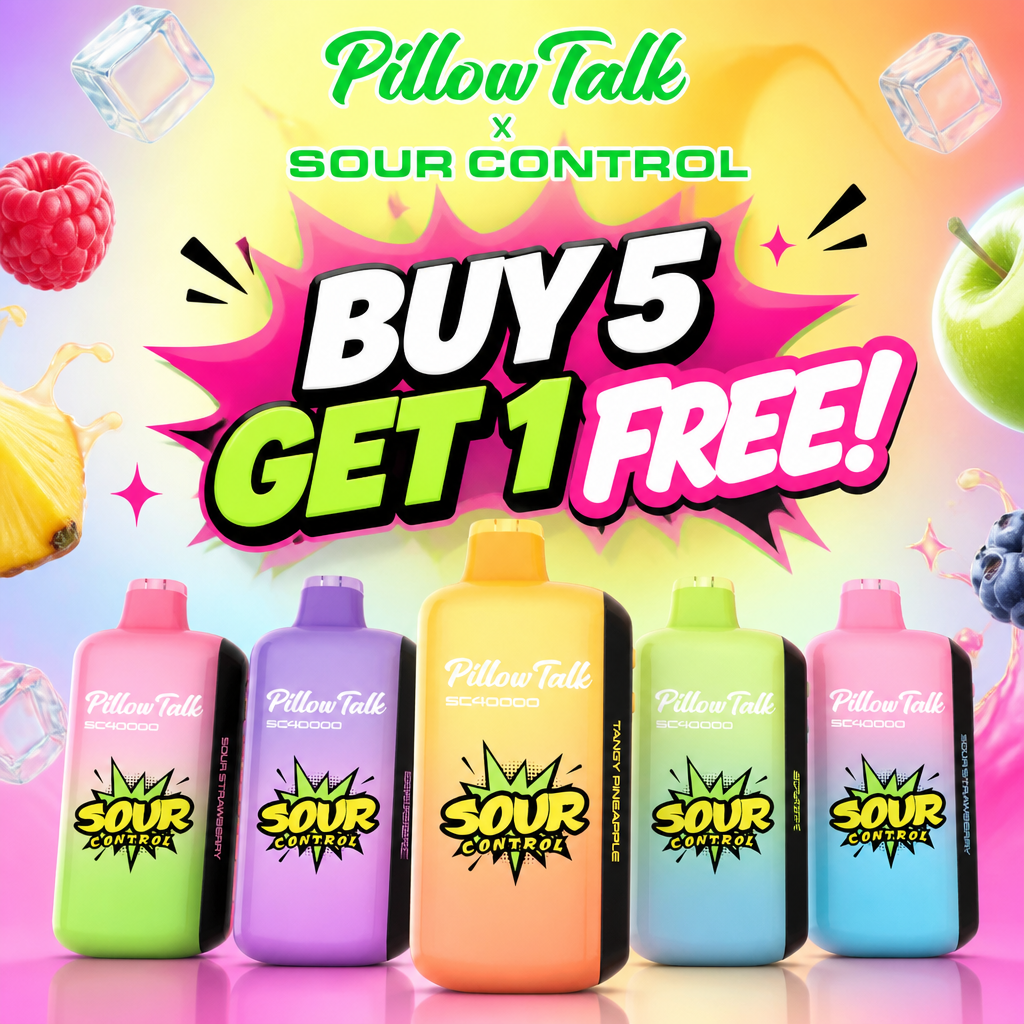 PILLOW TALK SC40000 (SOUR CONTROL) 40,000 PUFFS DISPOSABLE VAPE - DISPLAY OF 5