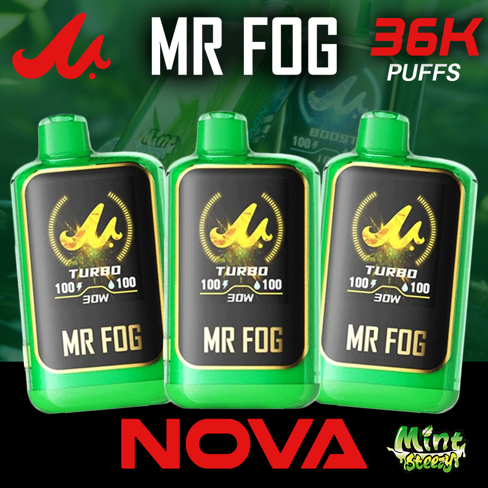 MR FOG NOVA MINT STEEZY SERIES 36,000 PUFFS DISPOSABLE VAPE - DISPLAY OF 5