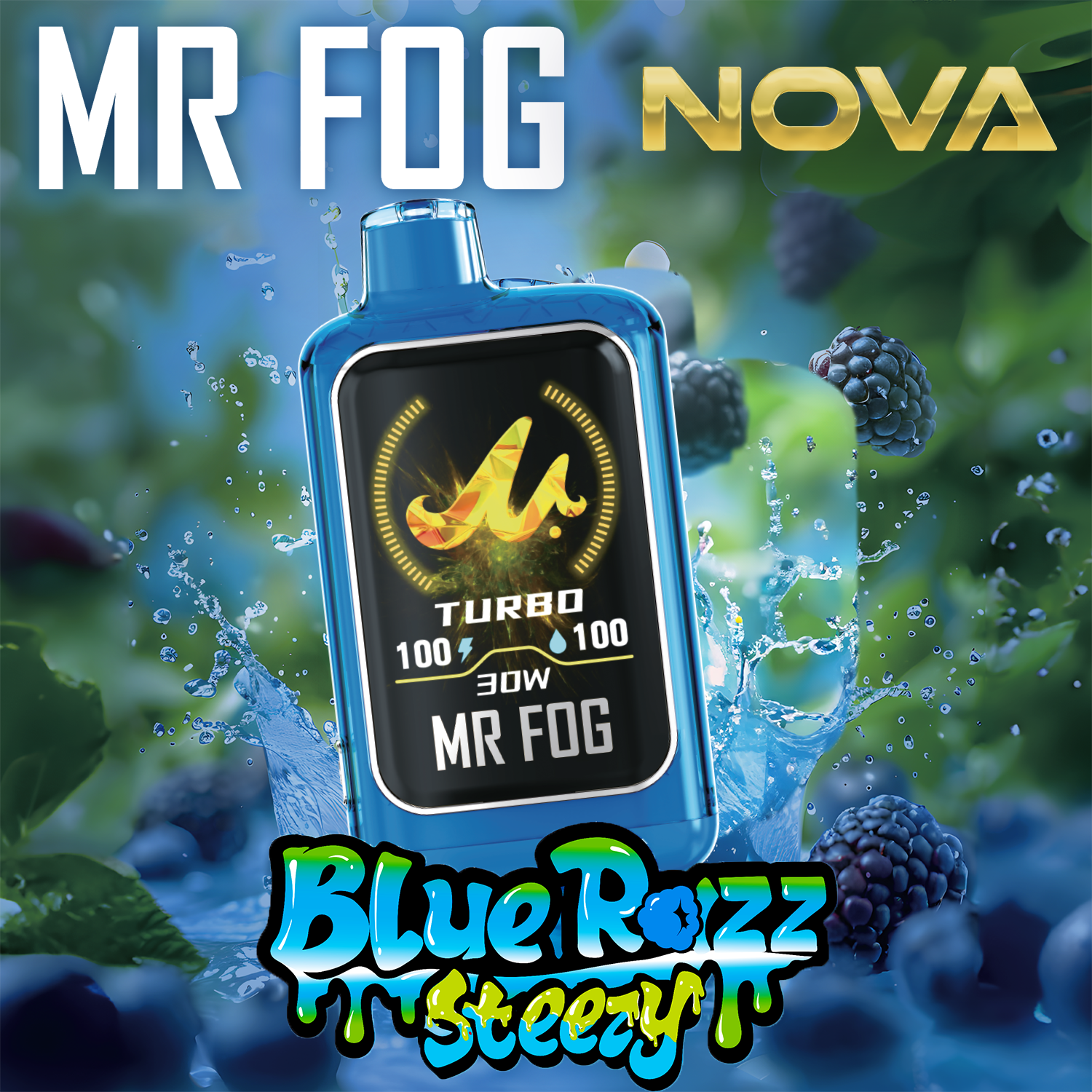 MR FOG NOVA BLUE RAZZ STEEZY SERIES 36,000 PUFFS DISPOSABLE VAPE - DISPLAY OF 5