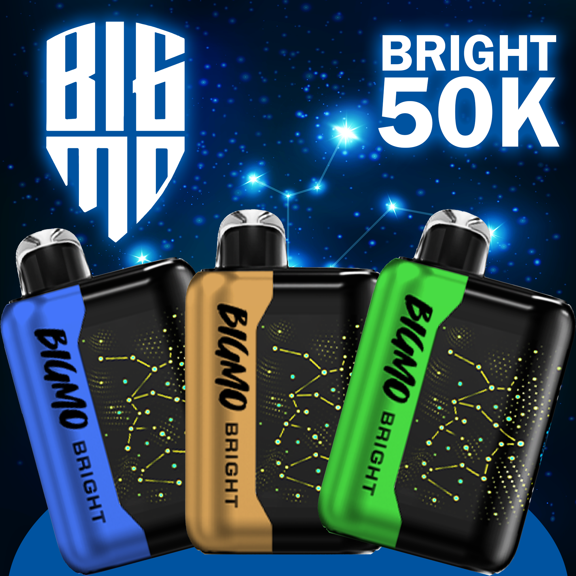 Big Mo Bright 25,000 Puffs Disposable Vape - Grape Ice - Display of 5 - Wholesale