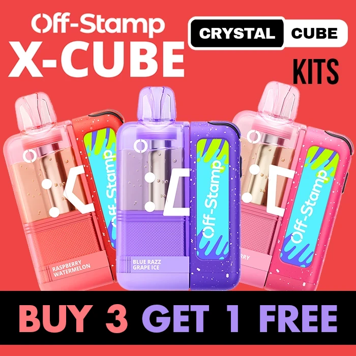 OFF STAMP X-CUBE CRYSTAL 35,000 PUFFS DISPOSABLE (FULL KIT) - DISPLAY OF 5