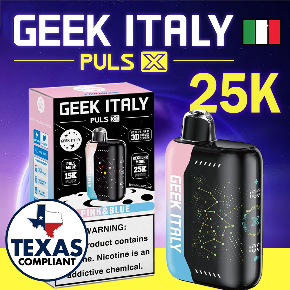 GEEK ITALY PULSE X 25,000 PUFFS DISPOSABLE VAPE - DISPLAY OF 5