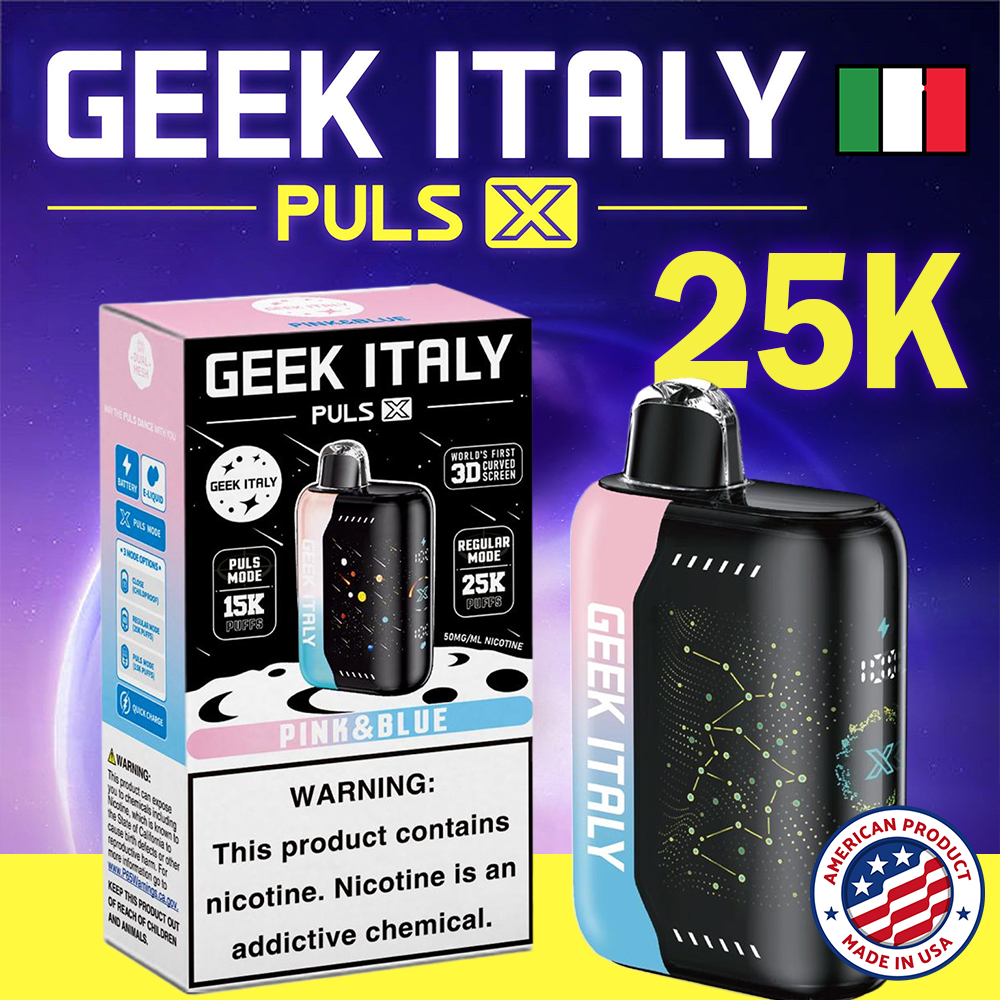 GEEK ITALY PULSE X 25,000 PUFFS DISPOSABLE VAPE - DISPLAY OF 5
