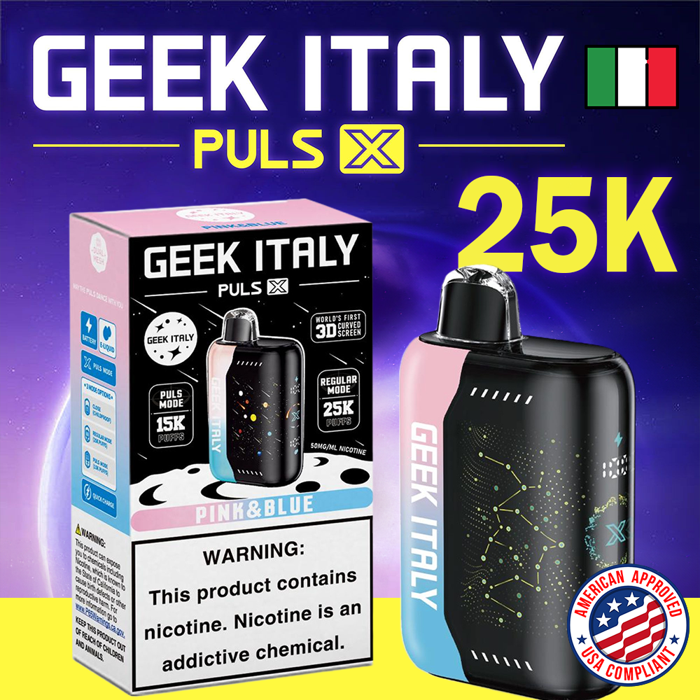 GEEK ITALY PULSE X 25,000 PUFFS DISPOSABLE VAPE - DISPLAY OF 5