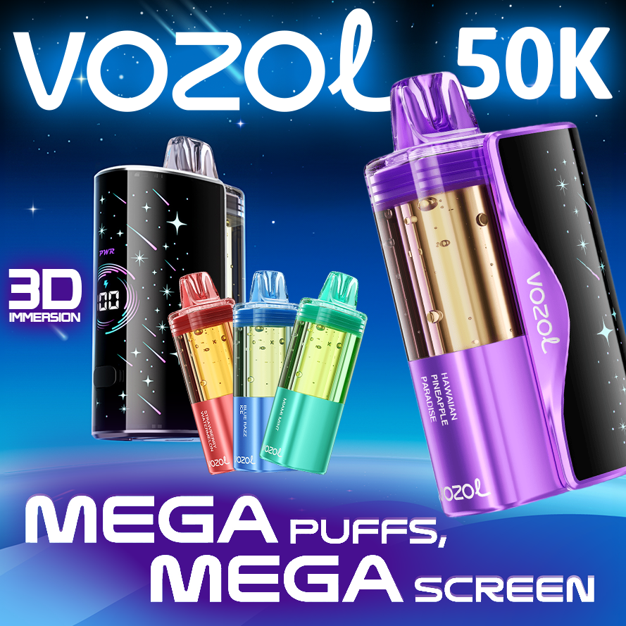 VOZOL MEGA 50,000 PUFFS DISPOSABLE VAPE (FULL KIT) - DISPLAY OF 5