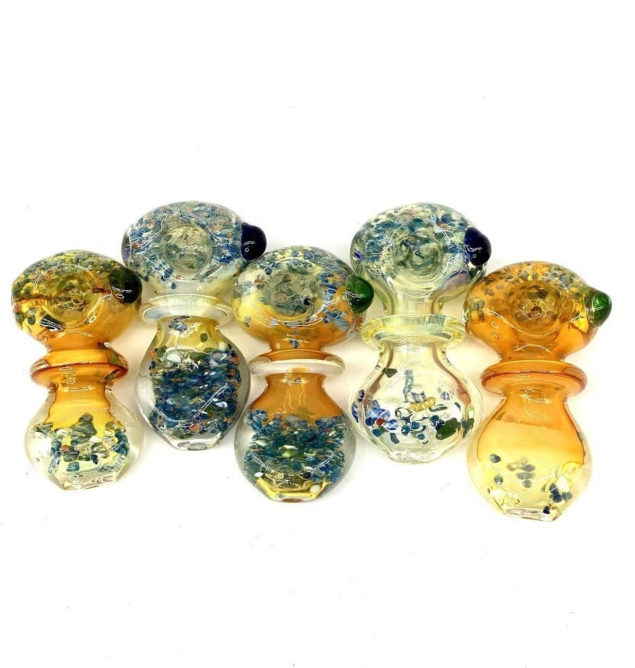 CHUNKY HANDPIPE WITH FUME AND CENTER RING 3.5" (HP834) BAG OF 5