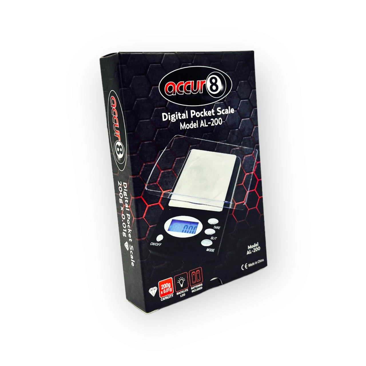 ACCUR8 AL-200 DIGITAL POCKET SCALE 200g x 0.01g
