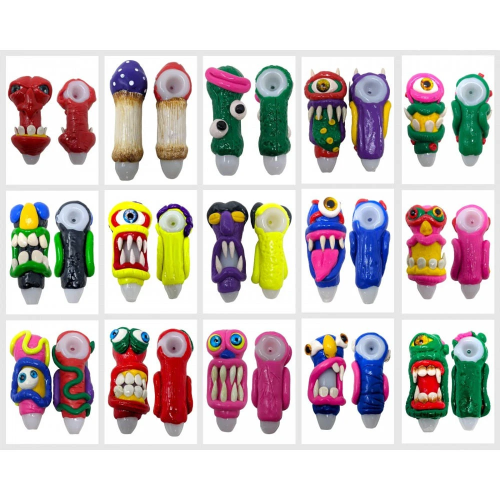 CLAY ART FANCY HANDPIPES 4.5" - BAG OF 5