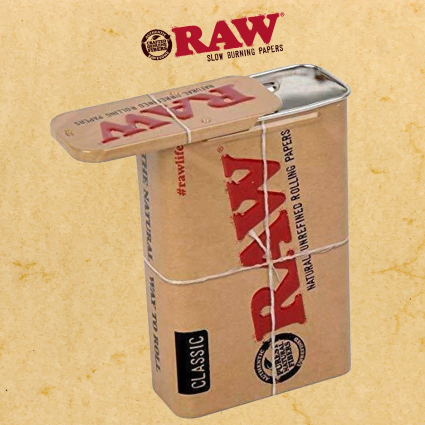 RAW METAL CIGARETTE TIN WITH SLIDE TOP (RAW57)