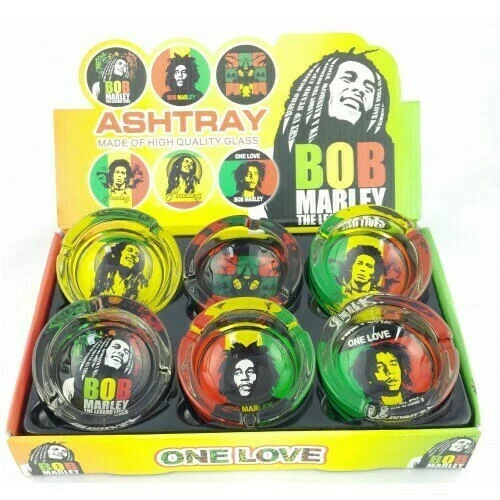 ROUND BOB MARLEY ASHTRAY DISPLAY - 6CT