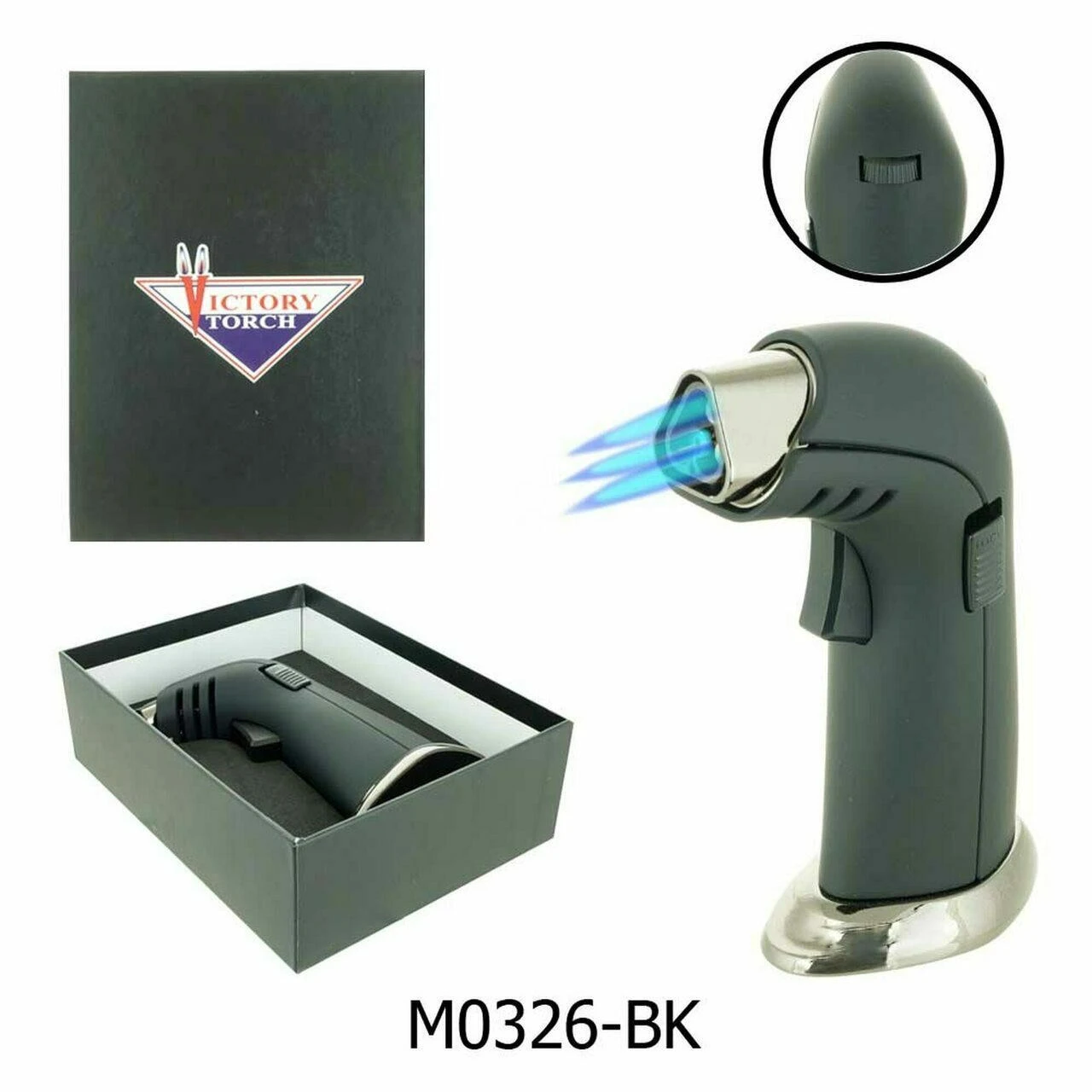 BLACK BIG SIDE TRIPLE VICTORY TORCH