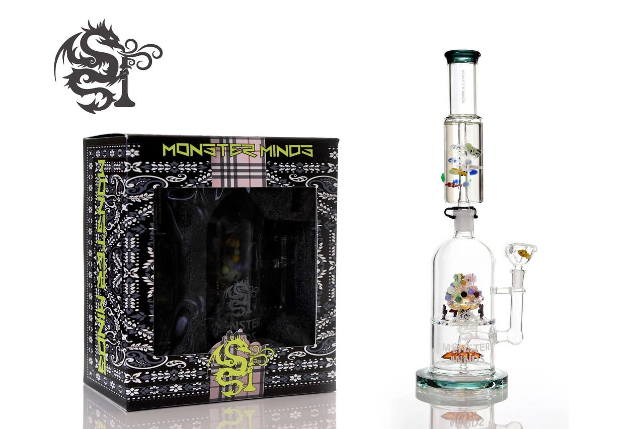 MONSTER MINDS - STAR PERC GLYCO FILLED AQUARIUM DESIGN 17" WATERPIPE