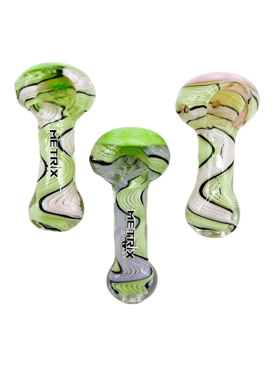 METRIX SWIRL BODY MILKY COLOR HANDPIPE 3.5" - BAG OF 5CT