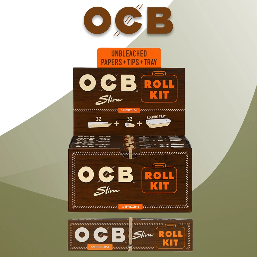 OCB VIRGIN ROLL KIT SLIM PAPERS TIPS and TRAY - 20CT DISPLAY