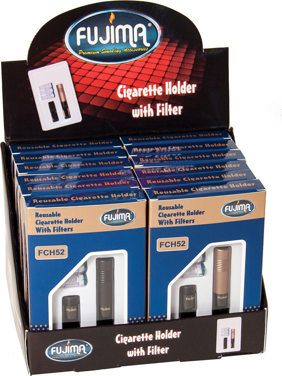 FUJIMA CIGARETTE HOLDER WITH FILTER - 12CT