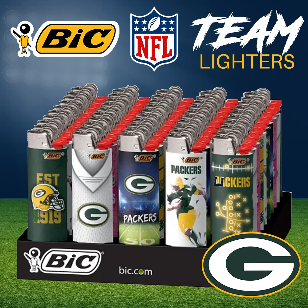 BIC NFL GREEN BAY PACKERS LIGHTER DISPLAY - 50CT BIC13