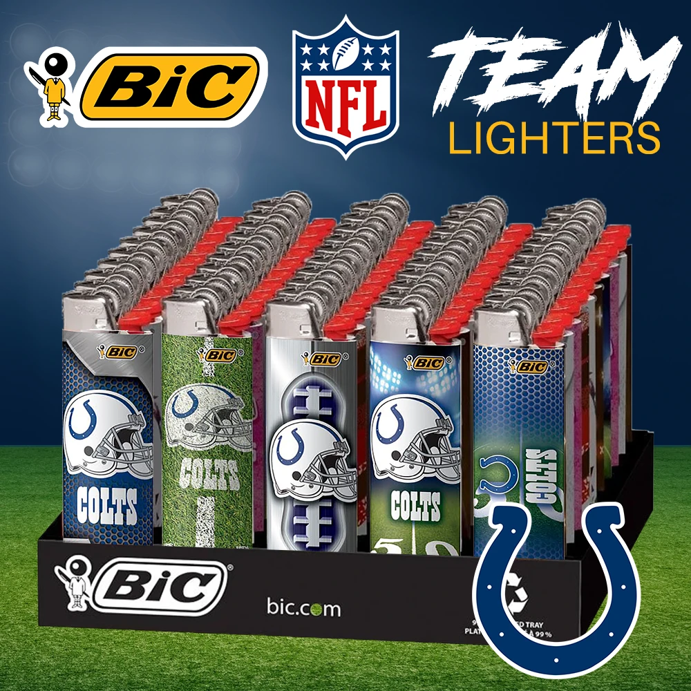 BIC INDIANA COLTS LIGHTER - DISPLAY OF 50