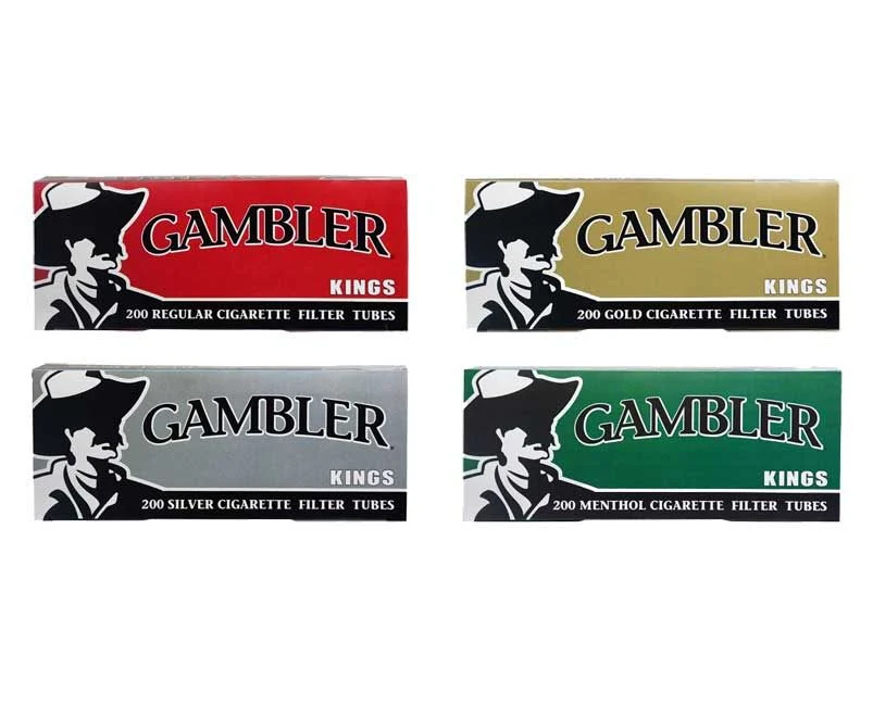 GAMBLER FILTER CIGARETTE TUBES 100MM 200-PACK - DISPLAY OF 5