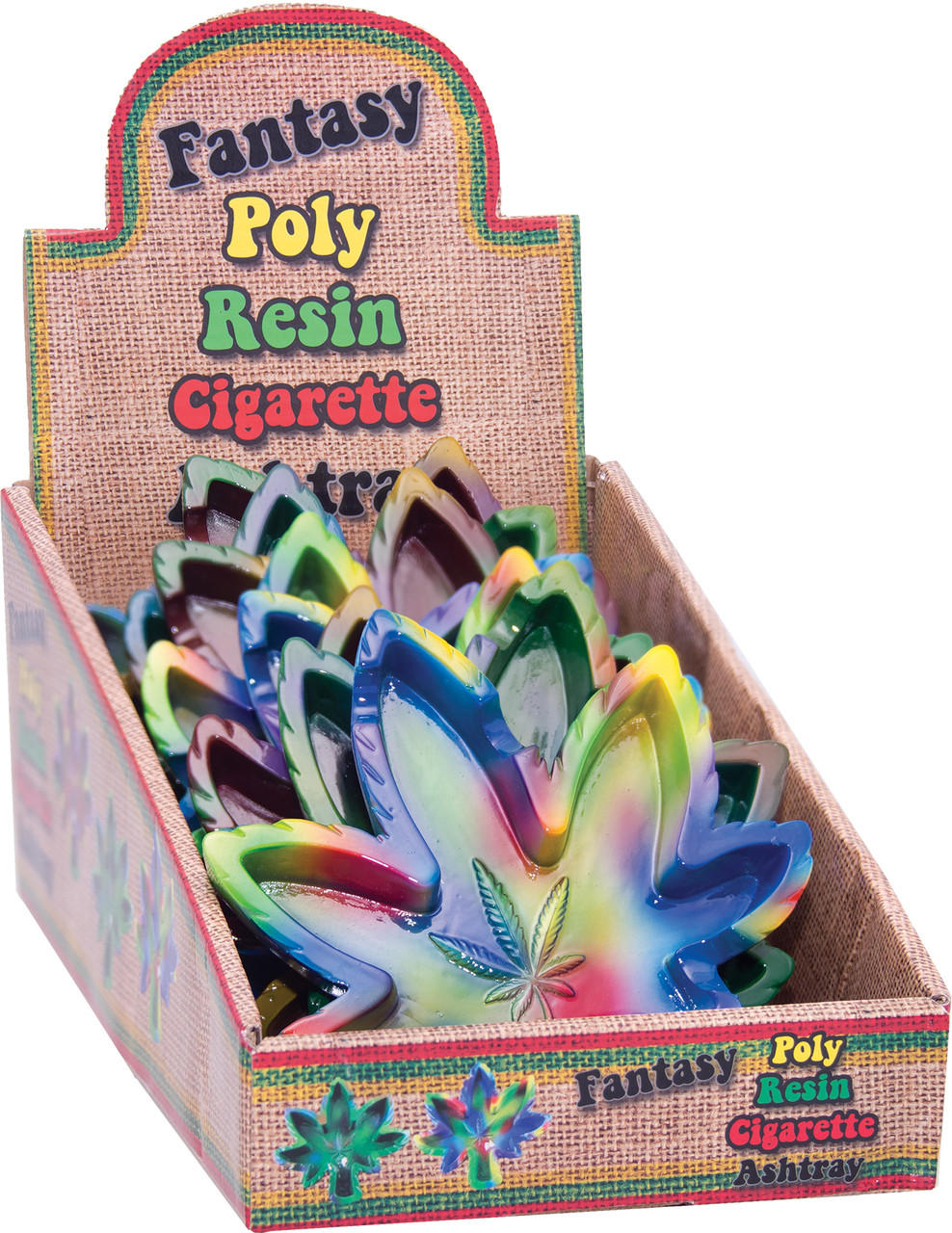 FUJIMA POLY RESIN LEAF ASHTRAY - 8CT