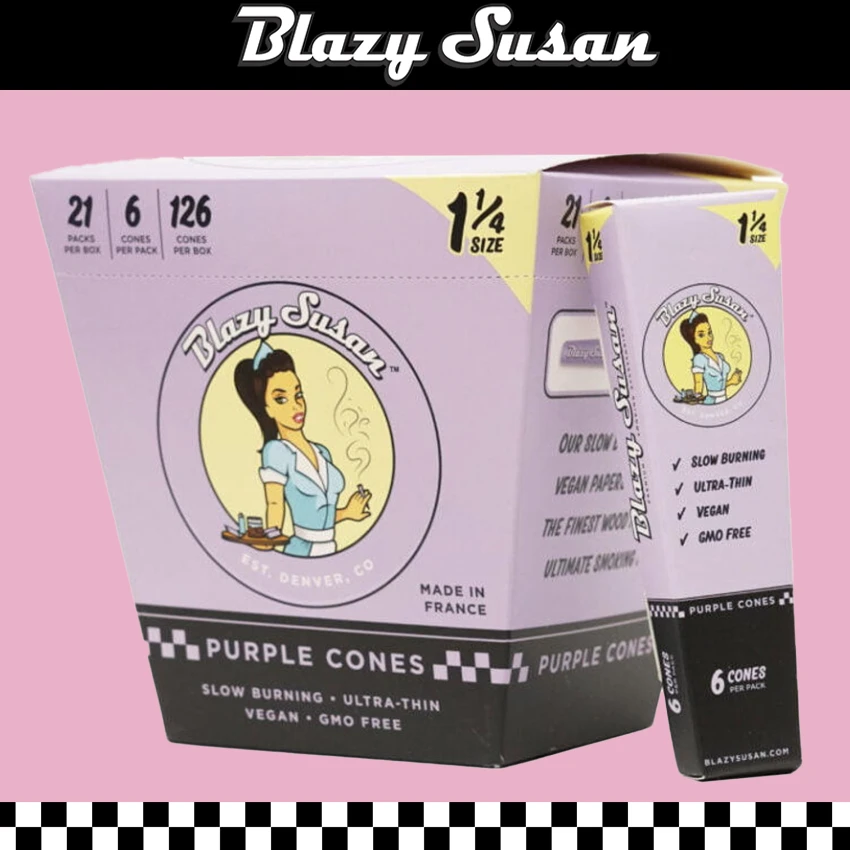 BLAZY SUSAN 1 1/4 SIZE PURPLE CONES - 21CT
