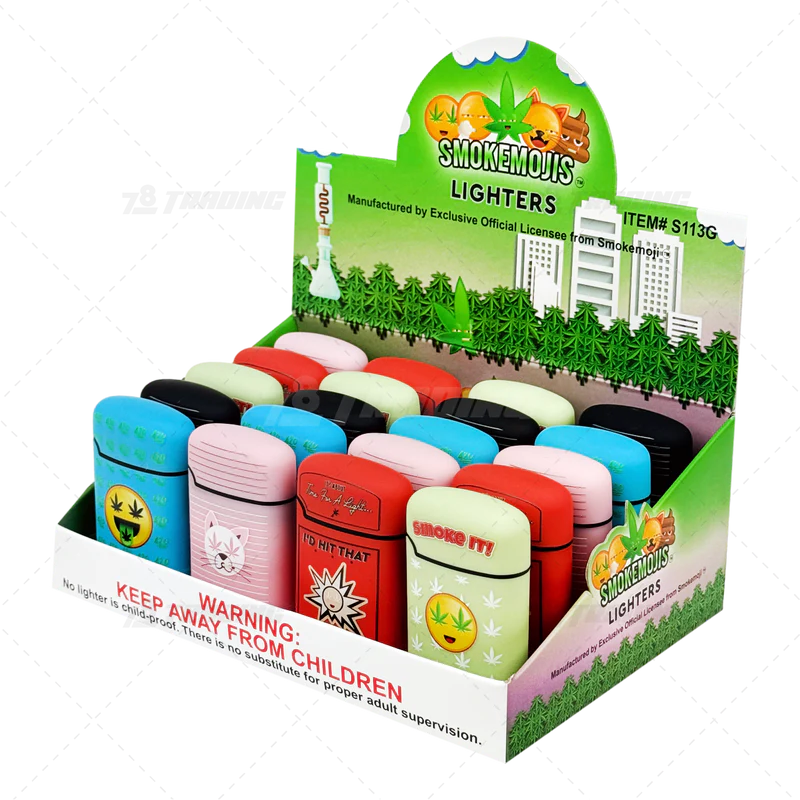 SMOKEMOJIS JET LIGHTERS - DISPLAY OF 20